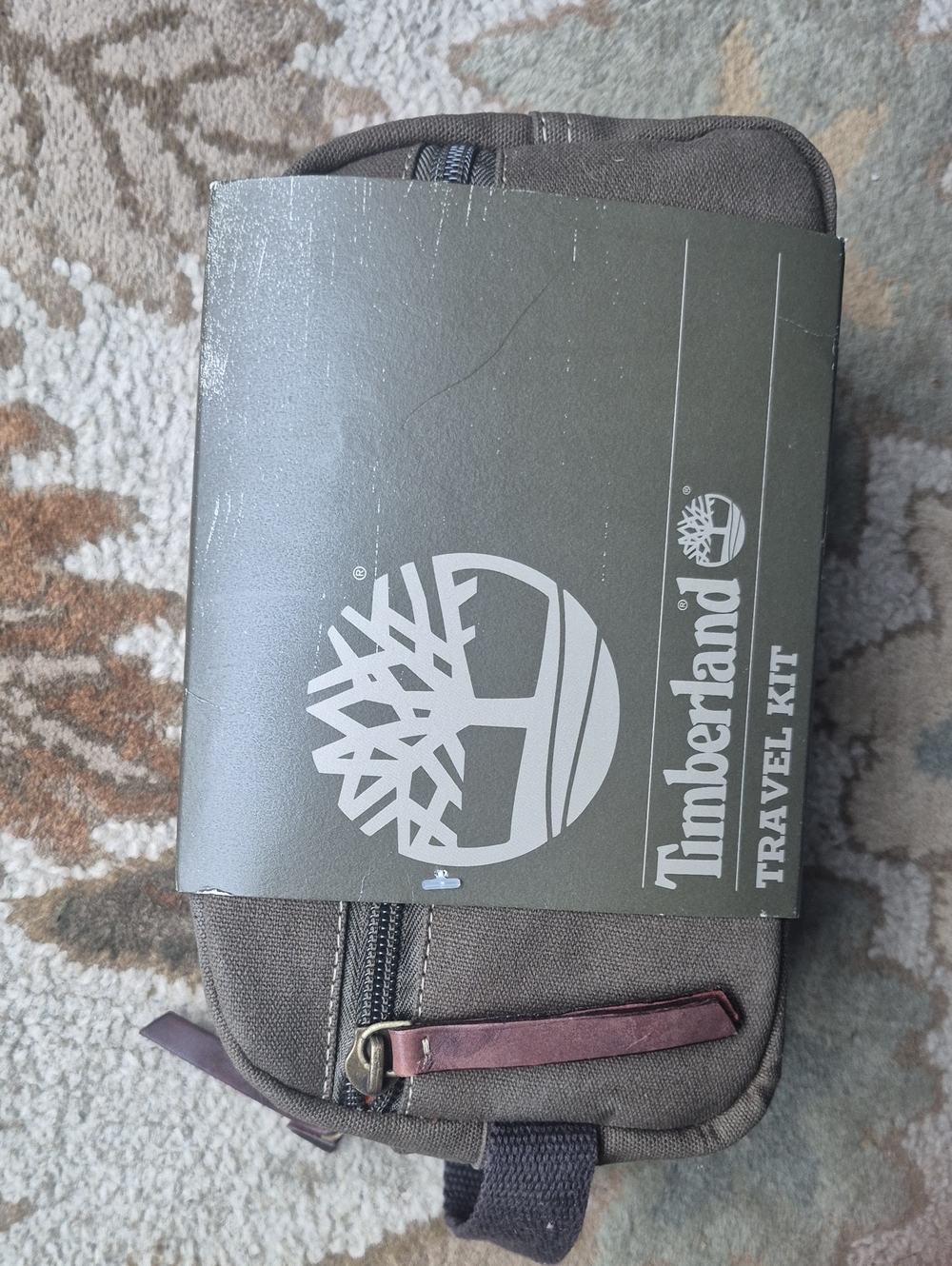 Timberland Canvas Travel Kit, NWT Olive Green& Brown. NOS